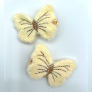 Felt Butterfly Hair Alligator Clip Cream New